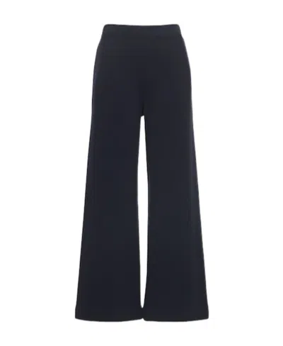 The Row Wide Leg Wool Slacks In Black
