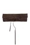 The Row Wide Wrap Belt In Dark Brown