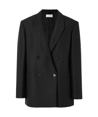 The Row Wilsonia Double-breasted Wool Suit Jacket In Black