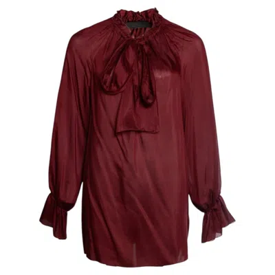 Pre-owned The Row , Wine Red Blouse With Bow
