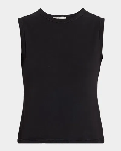 The Row Wody Cotton Rib Tank Top In Black