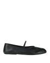 The Row Woman Ballet Flats Black Size 11.5 Leather In Multi
