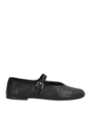 The Row Boheme Mary Jane Ballet Flats In Black Lambskin Leather In Black
