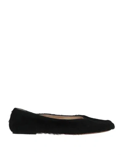 The Row Woman Ballet Flats Black Size 9 Leather