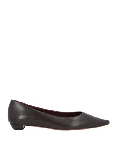 The Row Claudette Pointed Toe Ballet Flat In Black