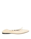 The Row Woman Ballet Flats Cream Size 6 Leather In White