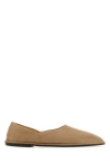THE ROW THE ROW WOMAN BEIGE LEATHER CANAL SLIP ONS