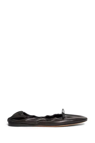 The Row Ballerine In Pelle Awar In Black
