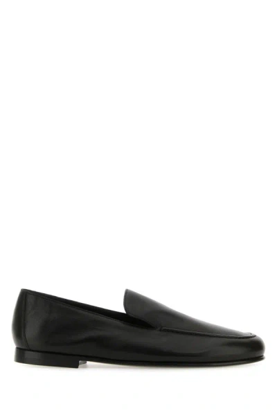 THE ROW THE ROW WOMAN BLACK LEATHER COLETTE LOAFERS