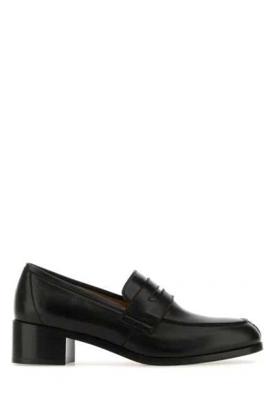 The Row Woman Black Leather Vera Pumps