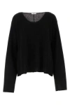 THE ROW THE ROW WOMAN BLACK LINEN SWEATER