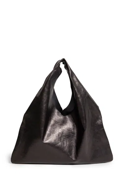 The Row Small Bindle Leather Shoulder Bag In Black