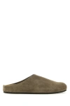 THE ROW THE ROW WOMAN DOVE GREY SUEDE HUGO SLIPPERS