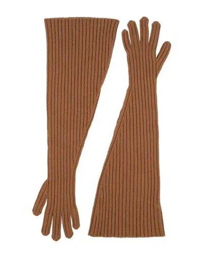 The Row Woman Gloves Camel Size Onesize Cashmere In Sand