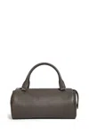 The Row Edith Leather Clutch In Grey