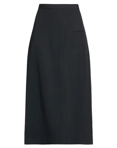 The Row Woman Midi Skirt Black Size 12 Virgin Wool, Elastane, Polyamide In Blue