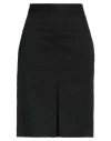 The Row Woman Midi Skirt Black Size 8 Cotton, Cashmere, Elastane In Black