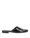 The Row Penelope Leather Pointed Toe Slippers In Black
