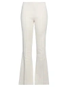 The Row Woman Pants Ivory Size 6 Cotton, Linen In White