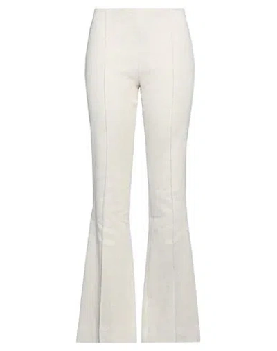 The Row Woman Pants Ivory Size 6 Cotton, Linen In White