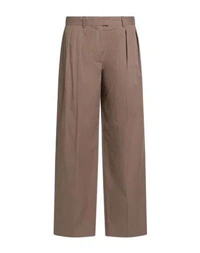 The Row Woman Pants Light Brown Size 4 Cotton In Beige