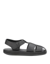 The Row Woman Sandals Black Size 9 Soft Leather In Gray
