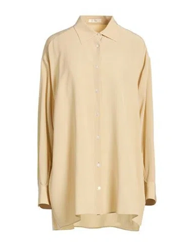 The Row Woman Shirt Beige Size 4 Silk In Neutral