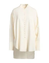The Row Grandad Oversized Silk Shirt In White