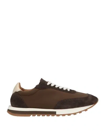 The Row Woman Sneakers Chocolate Brown Size 10 Leather, Textile Fibers