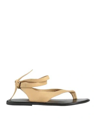 The Row Woman Thong Sandal Beige Size 6 Leather In Neutral