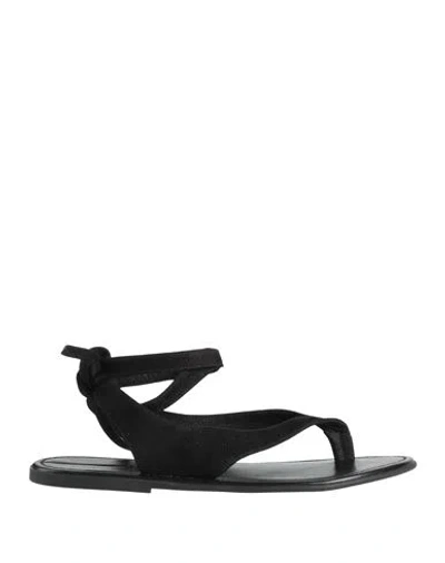 The Row Woman Thong Sandal Black Size 6 Leather