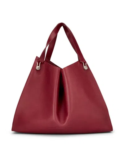 The Row Women's Alexia Leather Tote Bag In Burgundy