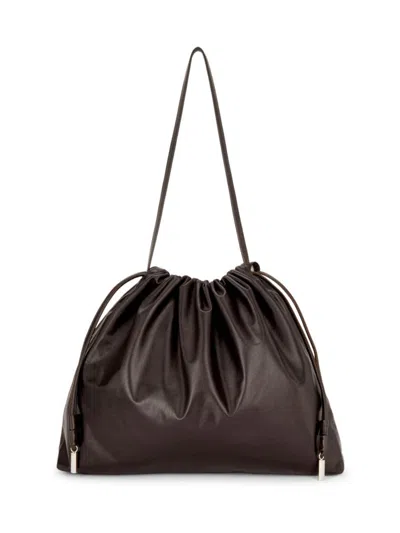 The Row Women's Angy Leather Hobo Bag In Dark Brown