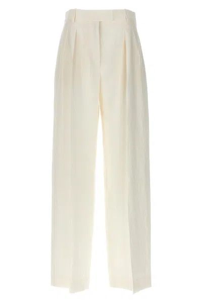 The Row Antone High-rise Linen Wide-leg Pants In White