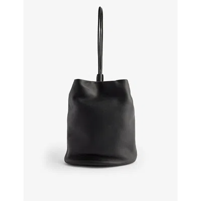 The Row Womens Black Ang Joe Drawstring Leather Backpack