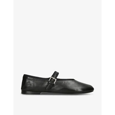 The Row Womens Black Boheme Buckle-embellished Leather Ballet Pumps Eur 40.5 / 7.5 Uk