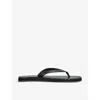 The Row City Calfskin Flip Flop Sandals In Black