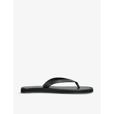 THE ROW WOMENS BLACK CITY SLIP-ON LEATHER FLIP FLOPS EUR 36 / 3 UK
