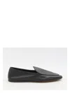 The Row Awar Leather Loafers Flat Sole In Black