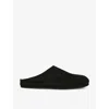 The Row Black Hugo Slip On Slides In Black