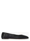 The Row Eva Black Leather Ballerinas In Negro