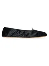 The Row Velvet Ballerina Flats In Black
