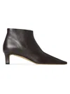 The Row Carla Nappa Leather Booties In Brown