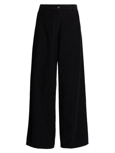 The Row Women's Chan Wide-leg Corduroy Pants In Black