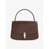 THE ROW THE ROW WOMEN'S DARK CHOCOLATE ANG/ANS SOFIA 8.75 LEATHER SHOULDER BAG