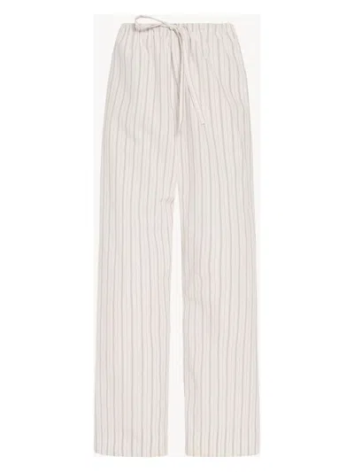 THE ROW WOMEN'S ECRU STRIPED HYPNOST PANTS