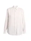 The Row Eirlys Striped Silk Button-down Shirt In White