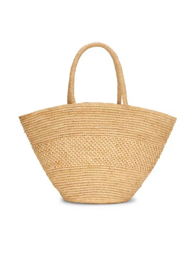 The Row Neutral Emilie Raffia Tote Bag In Natural