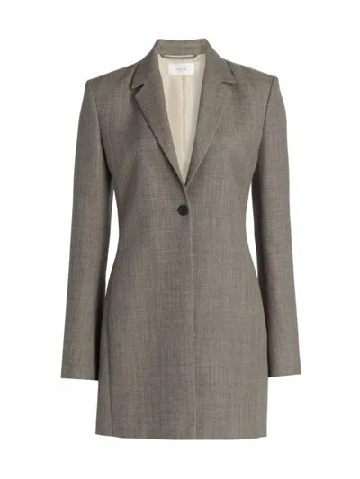 The Row Enny One-button Wool Jacket In Grey