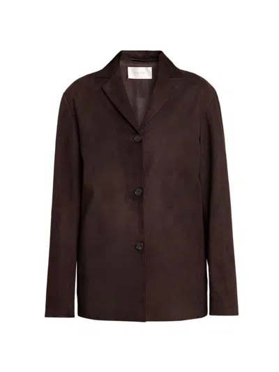 The Row Women's Fabian Suede Shirt Jacket In Brown